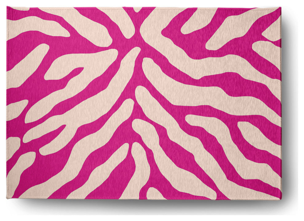Animal Stripe Spring Chenille Rug, Orchid, 5'x7'