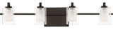 Quoizel KLT8604WTLED Four Light Bath Fixture, Western Bronze Finish