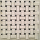 12"x12" Thassos White Greek Marble Honed Basketweave Mosaic Tile, Black Marble