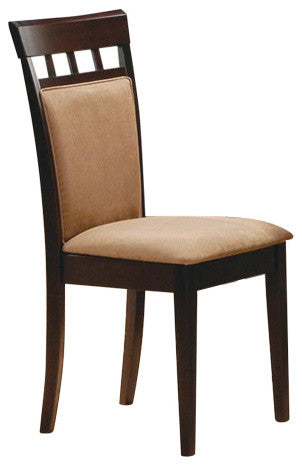 Cappuccino Cushion Back Dining Side Chairs, Set of 2