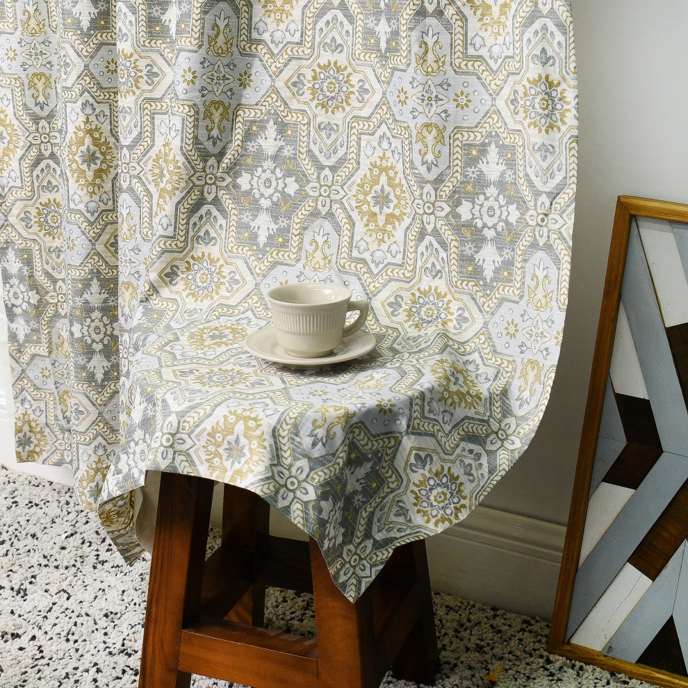 Printed Microfiber 2 Piece Curtain Set, Lanza, 60" X 96"
