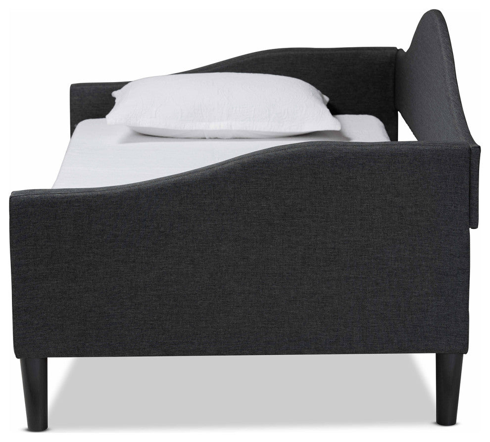 Selena Modern Upholstered Full Size Daybed, Charcoal