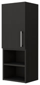 Praia Single Door Medicine Cabinet, with Four Shelves and Metal handle, Black