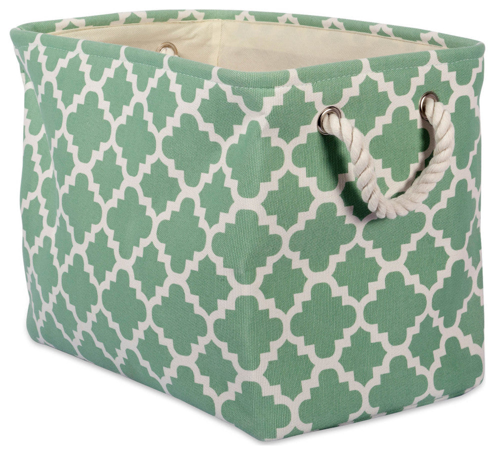 Polyester Bin Lattice Bright Green Rectangle Large 17.5"x12"x15"