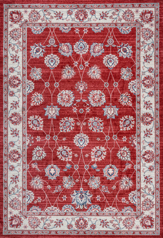 Modern Persian Vintage Moroccan Red/Cream 4'x6' Area Rug