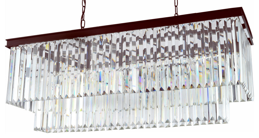 Artistry Lighting Reston Rectangular Chandelier 48x16x18, Brown
