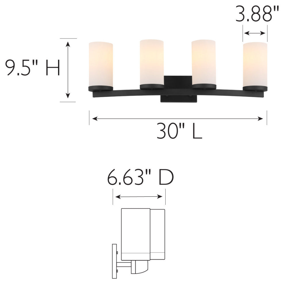 Design House 589168 Desta 4 Light 30"W Bathroom Vanity Light - Satin Nickel