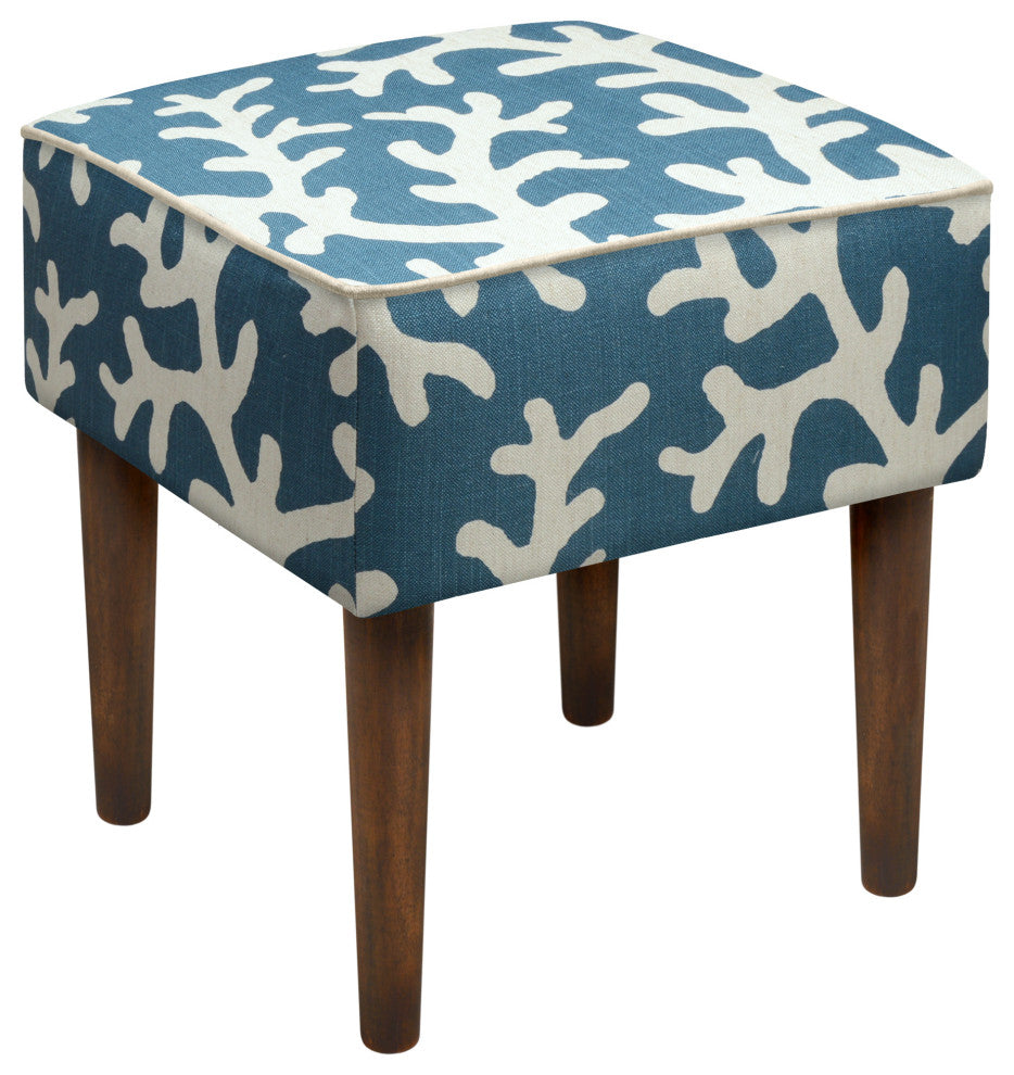 Coral Modern Vanity Stool, Navy