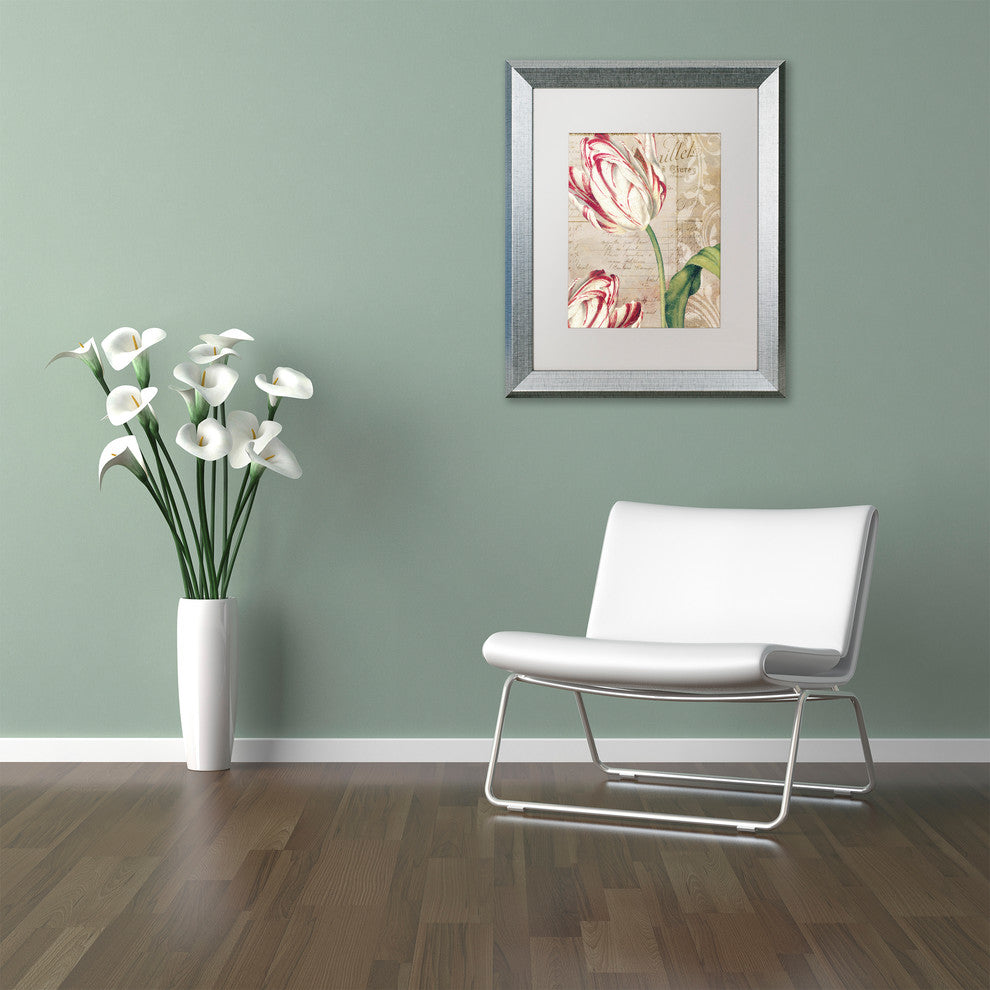 Color Bakery 'Tulips' Matted Framed Art, Silver Frame, White Mat, 16x20