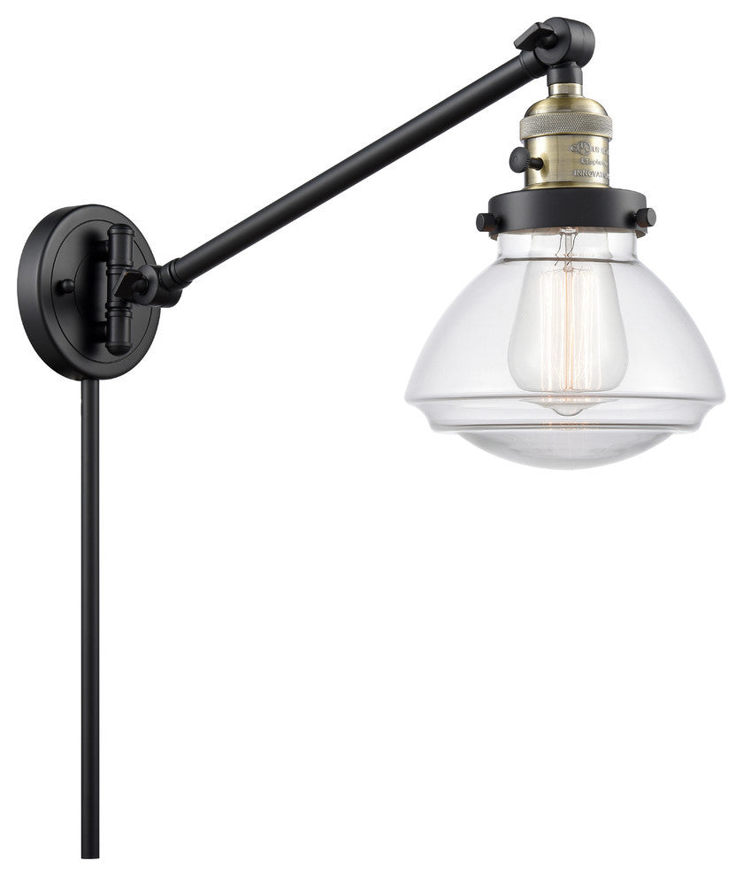 Olean 1-Light Swing Arm, Black Antique Brass, Clear