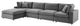 Sectional Sofa Set, Velvet, Gray, Modern, Living Lounge Hotel Hospitality
