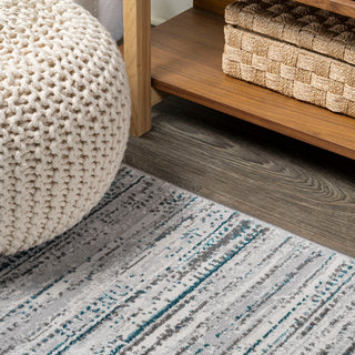 Loom Modern Strie' Area Rug, Gray/Turquoise, 5 X 8