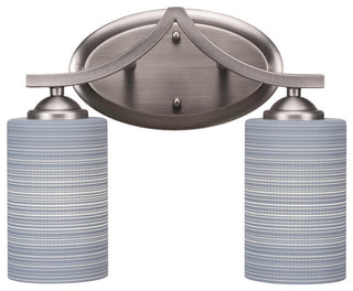 Zilo 2 Light Bath Bar, Graphite Finish, 7" Gray Matrix Glass