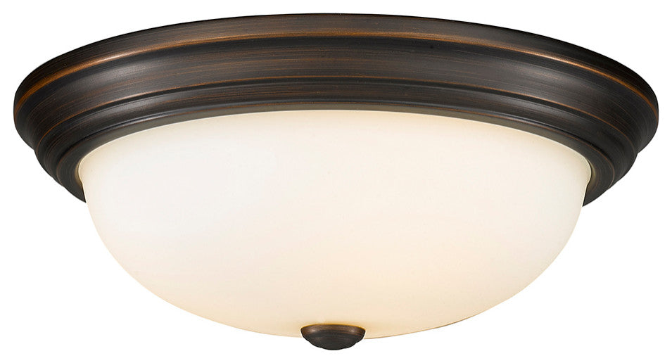 3 Light 15" Rubbed Bronze Flushmount