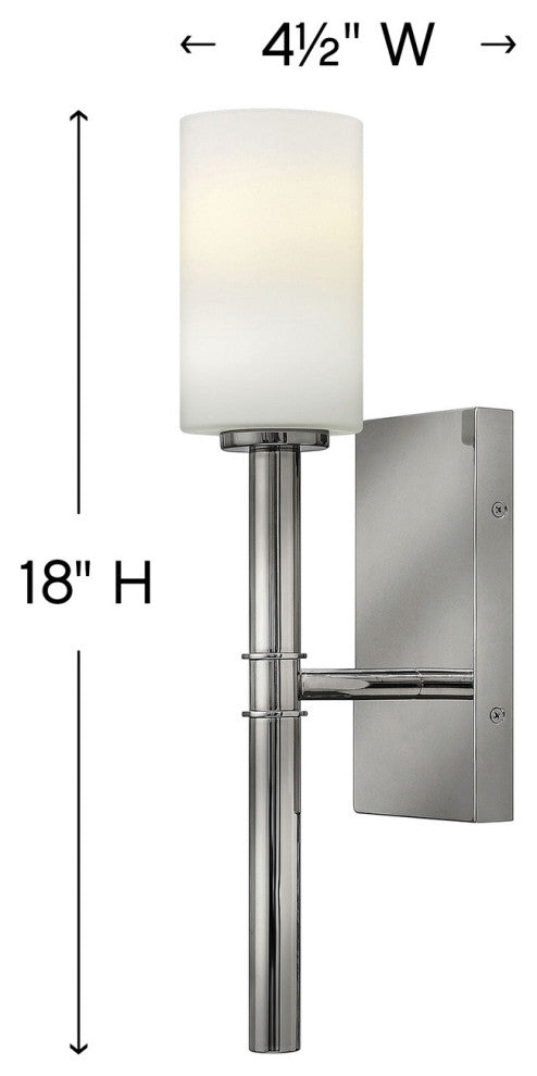 Hinkley Margeaux Single Light Sconce, Polished Nickel