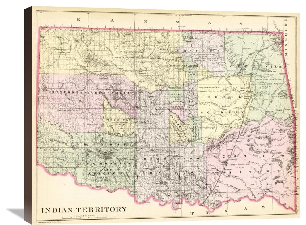 "Indian Territory, 1890" Canvas Giclee by Samuel Augustus Mitchell, 30"x24"