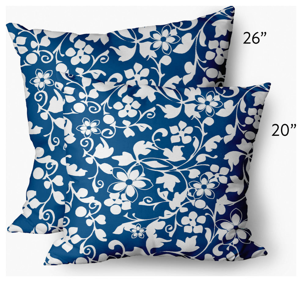 Evelyn Decorative Throw Pillow, Dark Cobalt Blue, 20"x20"