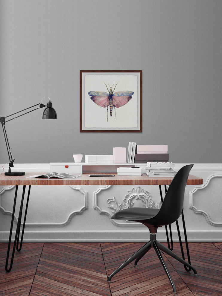 "Pink and Blue Wings" Framed Painting Print, 12"x12"