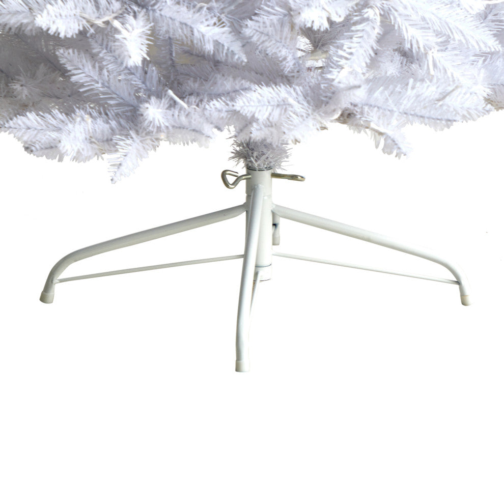 T3361 7 Slim White Artificial Christmas Tree With 300 Warm White LED Lights