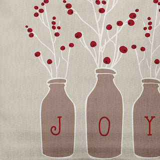 Doe Colored Joy Christmas Polyester Throw Pillow, 20"x20"