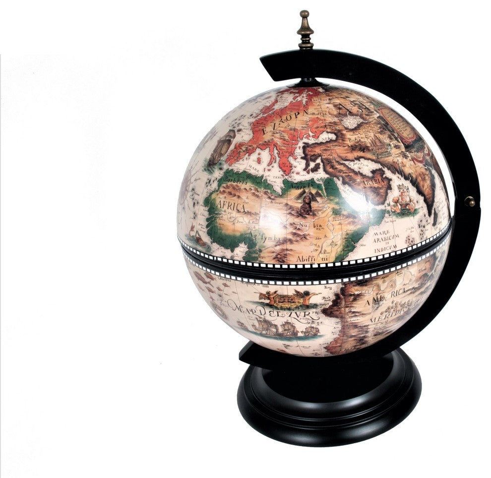 White Globe Globe Wine Stand Bar Cabinet Liquor Storage Holder, White