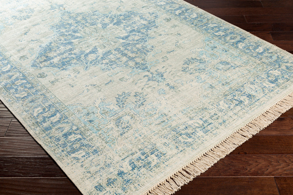 Surya Zainab ZAI-2300 6'x9' Rug, Sky Blue/Navy/Sage/Lime/Dark Green/White