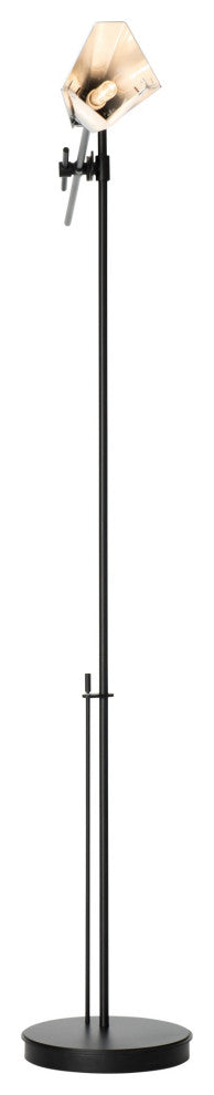 Vertex Floor Lamp, Black Finish, Sterling Accent