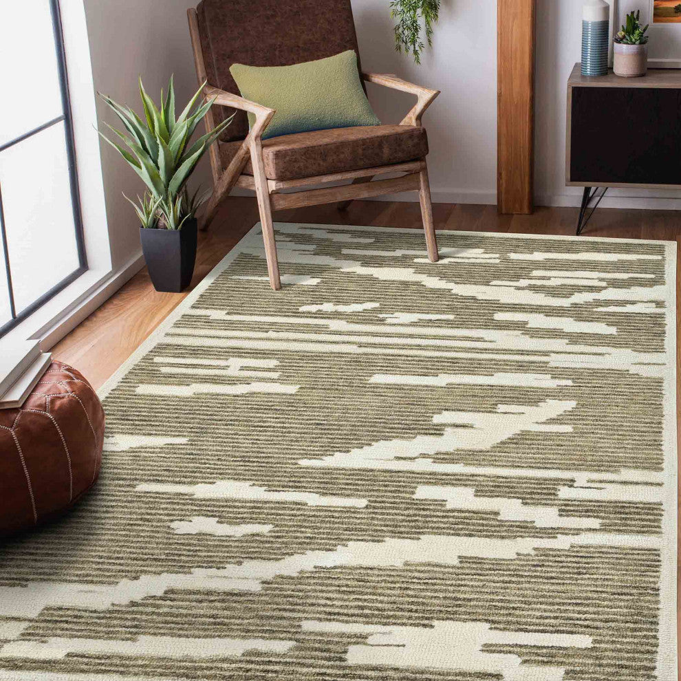 Chicago Turlen Area Rug, Beige, 5' x 8', Geometric