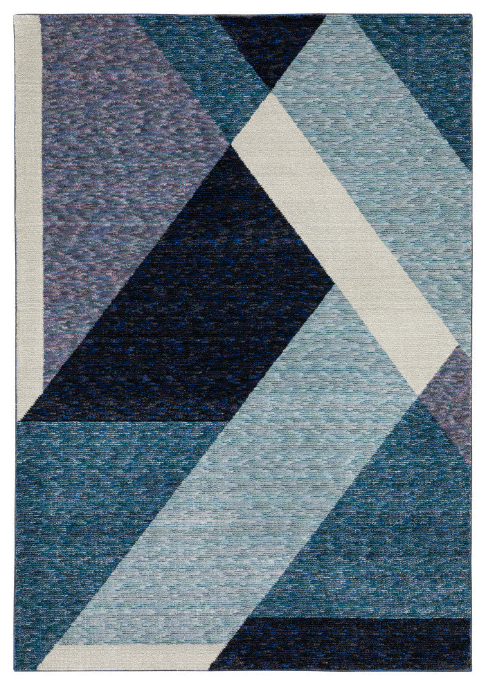 Sadie Angles Power-Loomed Area Rug, Blue/Purple, 2'3"x8'
