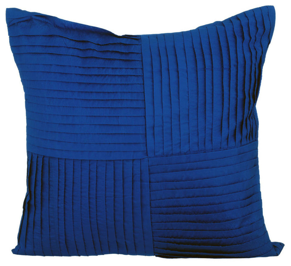 Blue Throw Pillow Covers 16"x16" Decorative Cushion Cover Silk, Blue Ripples