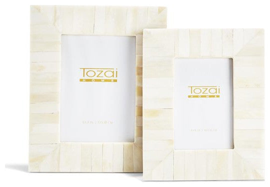 Two's Company Plaza Ivory Tile Photo Frames, Set of 2