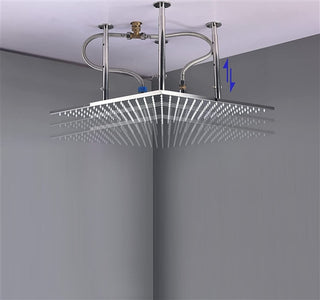 Bolsena 20" Digital LED Rainfall Shower System, 3 Jetted Body Sprays, Chrome