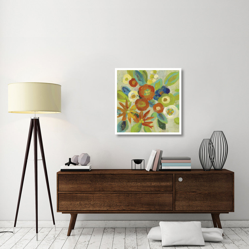"Flower Market III Cool" Digital Paper Print by Silvia Vassileva, 32"x32"