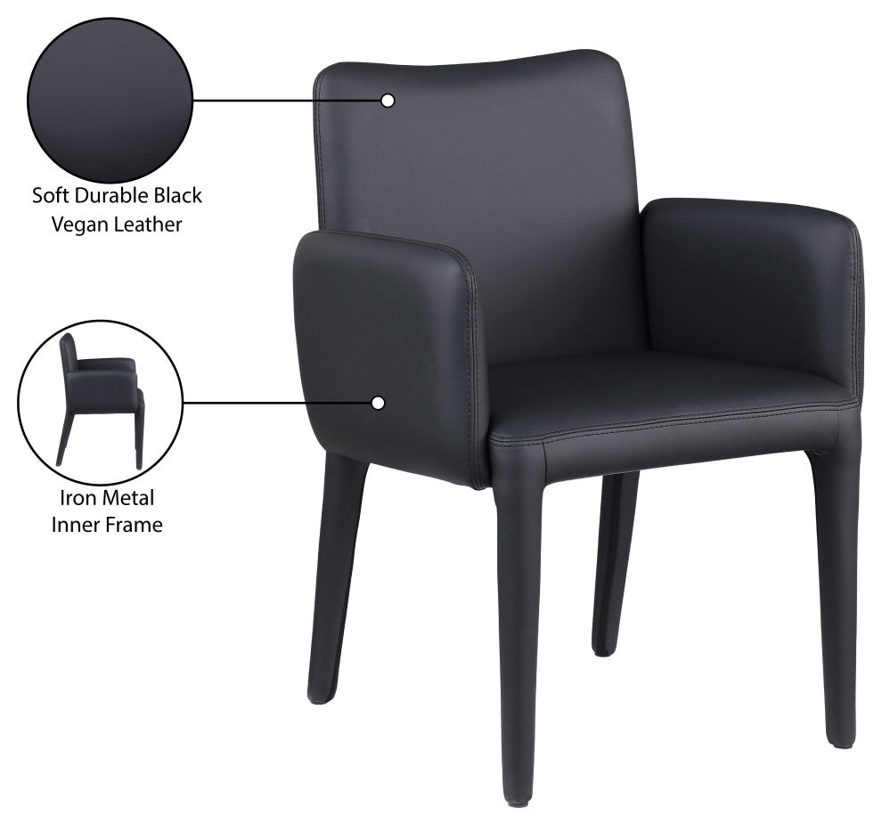 Pelle Faux Leather Accent/Dining Chair, Black