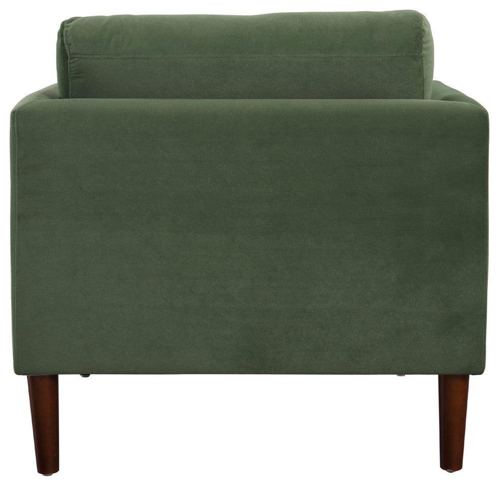 Minae Modern Contemporary Velvet Armchair, Green
