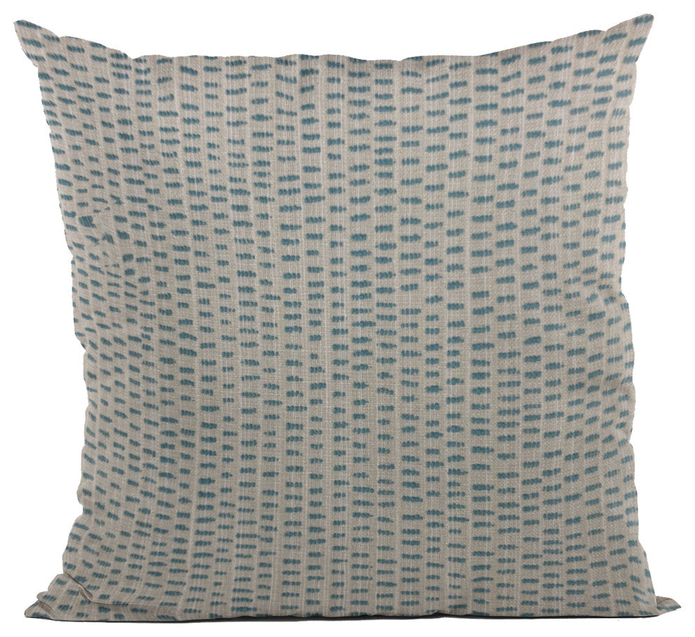 Plutus Blue Punctuation Dot Luxury Throw Pillow, 24"x24"