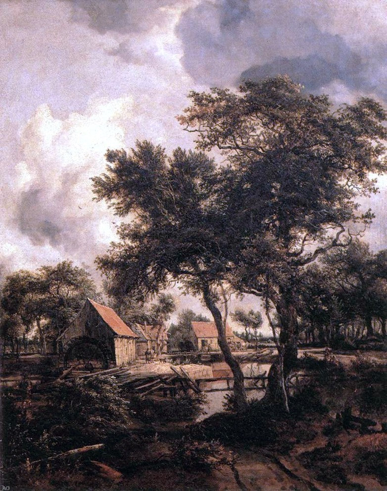 Meindert Hobbema The Water Mill, 20"x25" Gallery Wrapped Canvas Print