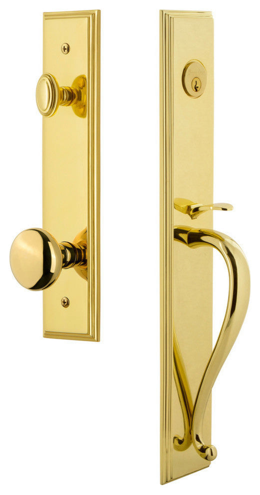 Carre' 1-Piece Dummy Handleset, S Grip and Fifth Avenue Knob, 849023