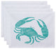 18"x14" Crab, Animal Print Placemat, Set of 4, Aqua
