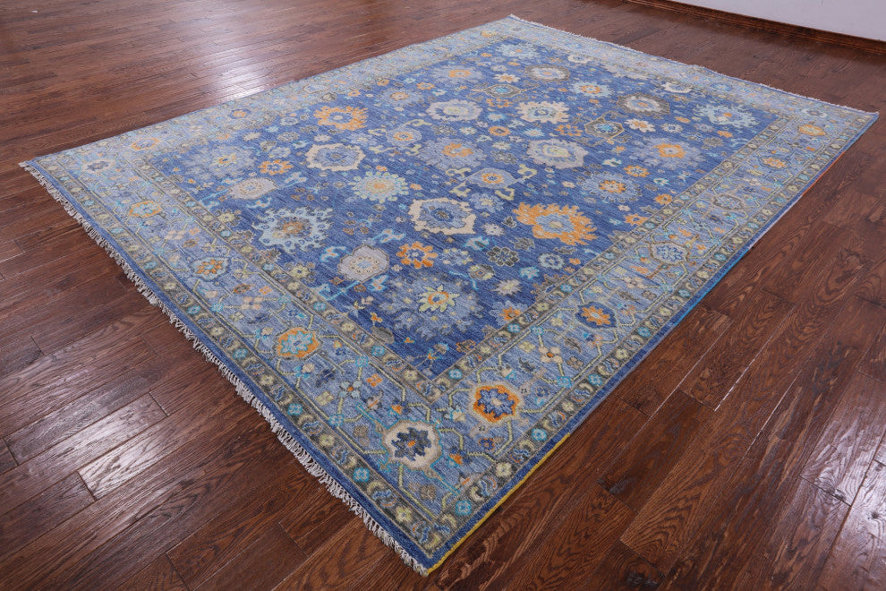 9' 3" X 12' 4" Turkish Oushak Hand Knotted Wool Rug - Q13601