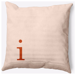 18" x 18" Modern Monogram Indoor/Outdoor Polyester Throw Pillow, Sienna
