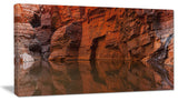 Rock Wall Reflections in Gorge, Landscape Canvas Art Print, 32"x16"
