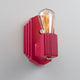 Deco Rectangle Wall Sconce, Cerise, Brushed Nickel