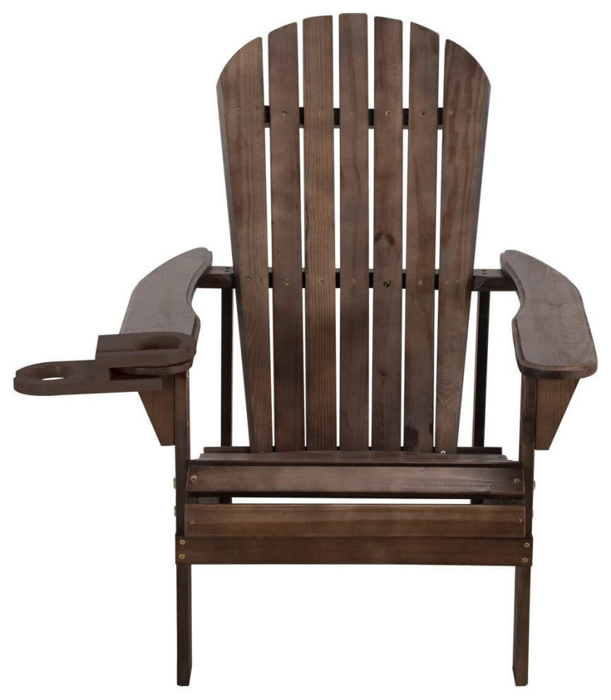 Earth Collection Adirondack Chair With phone and cup holder, Dark Brown, Two Adi