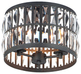 Maxim 21810BC Madeline 3 Light 13"W Flush Mount Drum Ceiling - Black