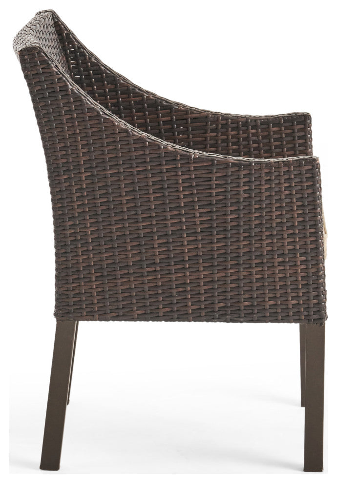 GDF Studio 3-Piece Dye Outdoor Teak Acacia Wood and Wicker Bistro Set