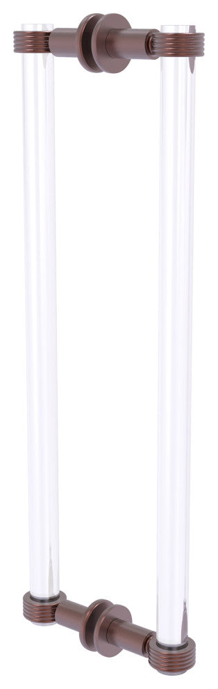 Clearview 18" Back to Back Groovy Accent Shower Door Pull, Antique Copper