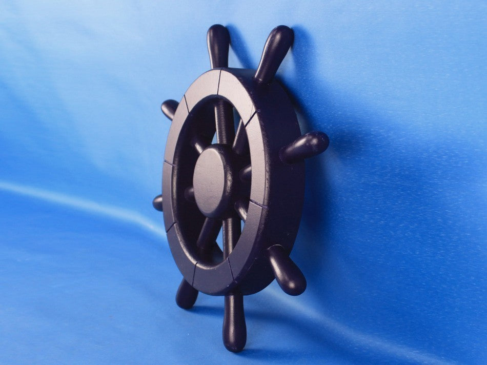 Decorative Decorative Ship Wheel, Dark Blue, 12"