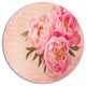 Peony Flowers Against Scribbled Back, Floral Round Wall Art, 36"