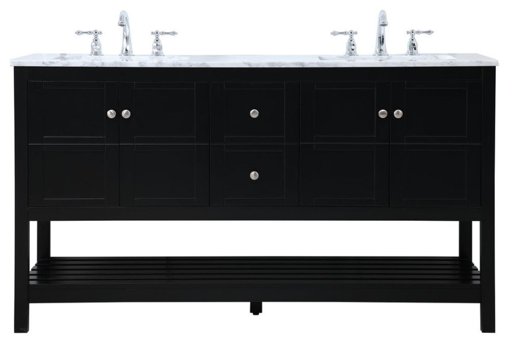 Elegant VF16560DBK 60"Single Bathroom Vanity, Black